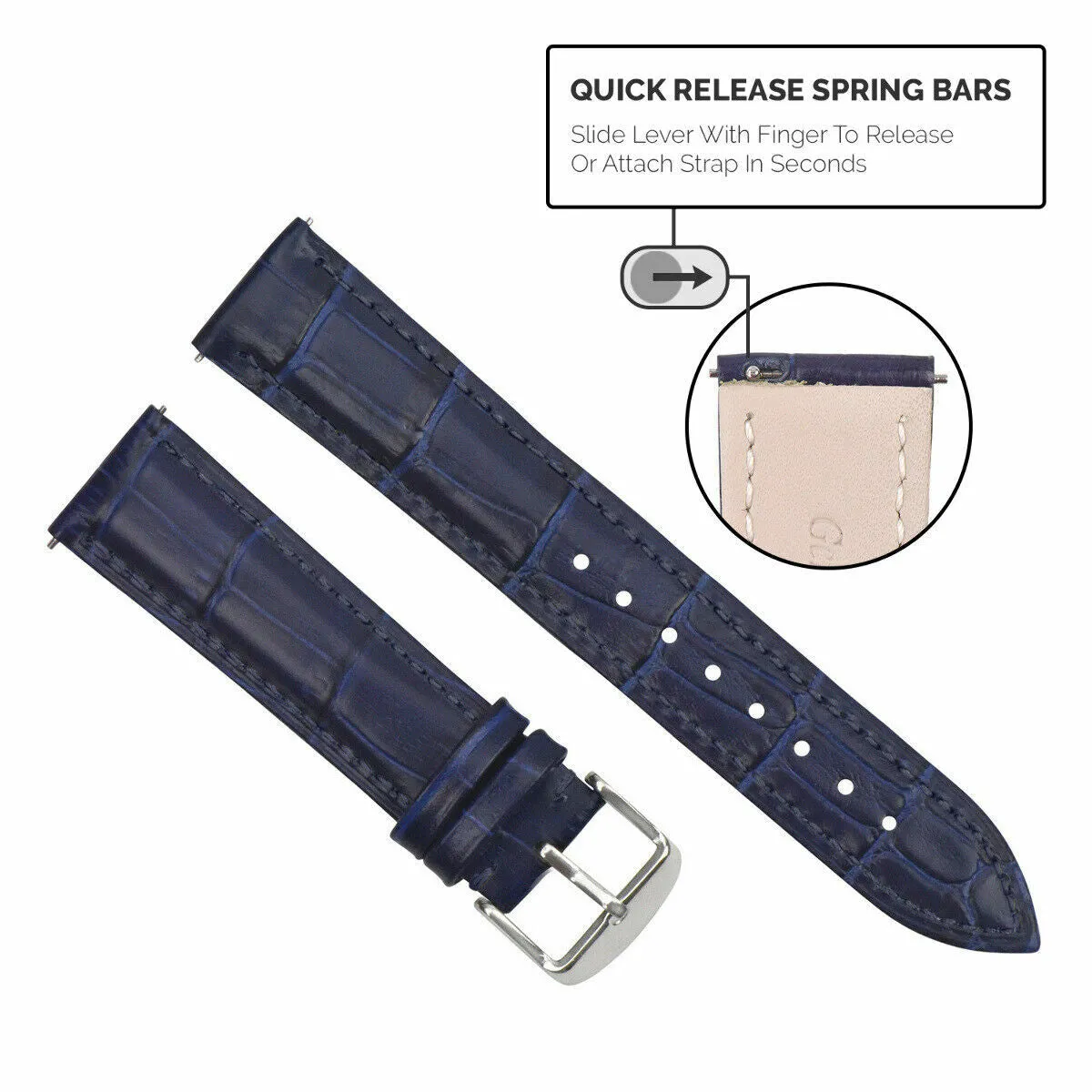 16-18-19-20-22-24MM LEATHER WATCH BAND STRAP-QUICK RELEASE FOR SEIKO 5 KINETIC