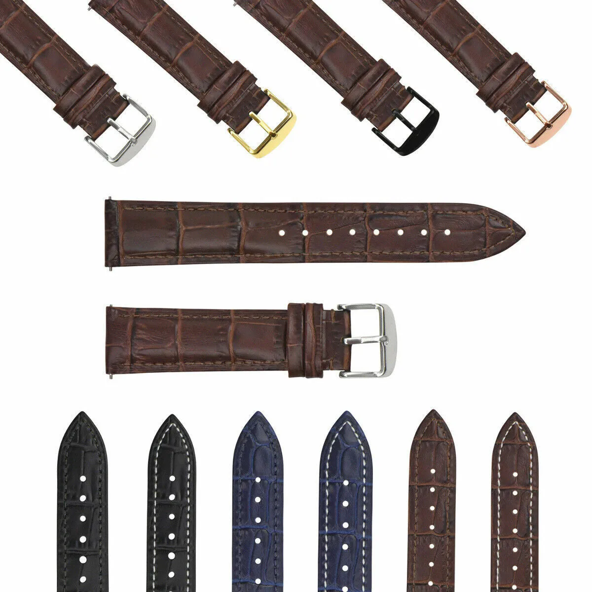 16-18-19-20-22-24MM LEATHER WATCH BAND STRAP-QUICK RELEASE FOR SEIKO 5 KINETIC