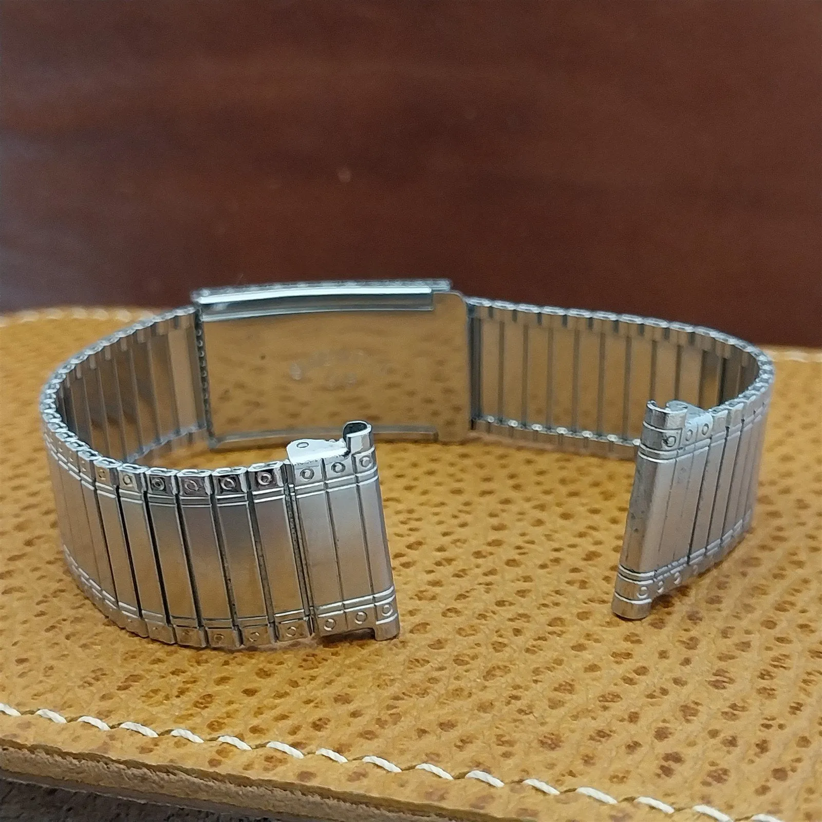 19mm 18mm 1920s-1930s Chrome Plated Art Deco Coat of Mail Vintage Watch Band