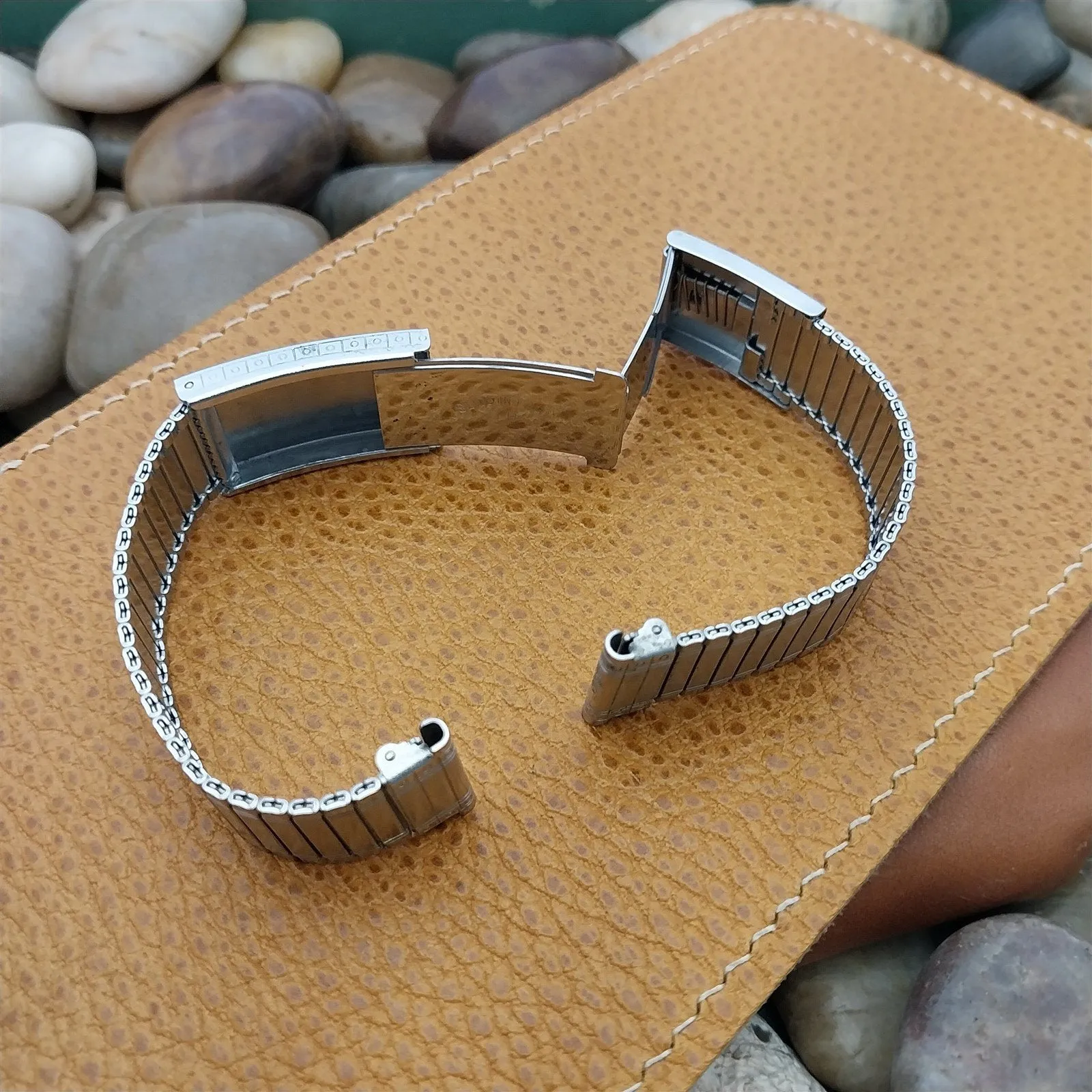 19mm 18mm 1920s-1930s Chrome Plated Art Deco Coat of Mail Vintage Watch Band