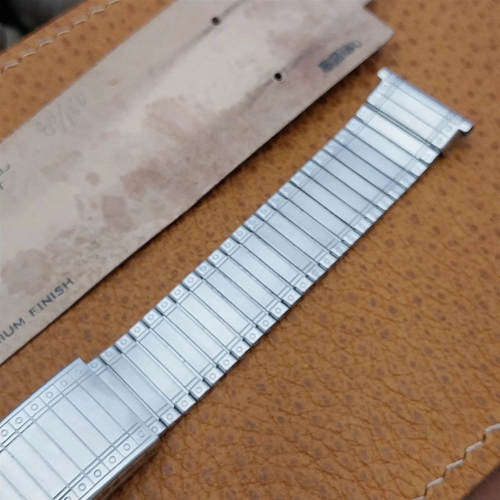 19mm 18mm 1920s-1930s Chrome Plated Art Deco Coat of Mail Vintage Watch Band