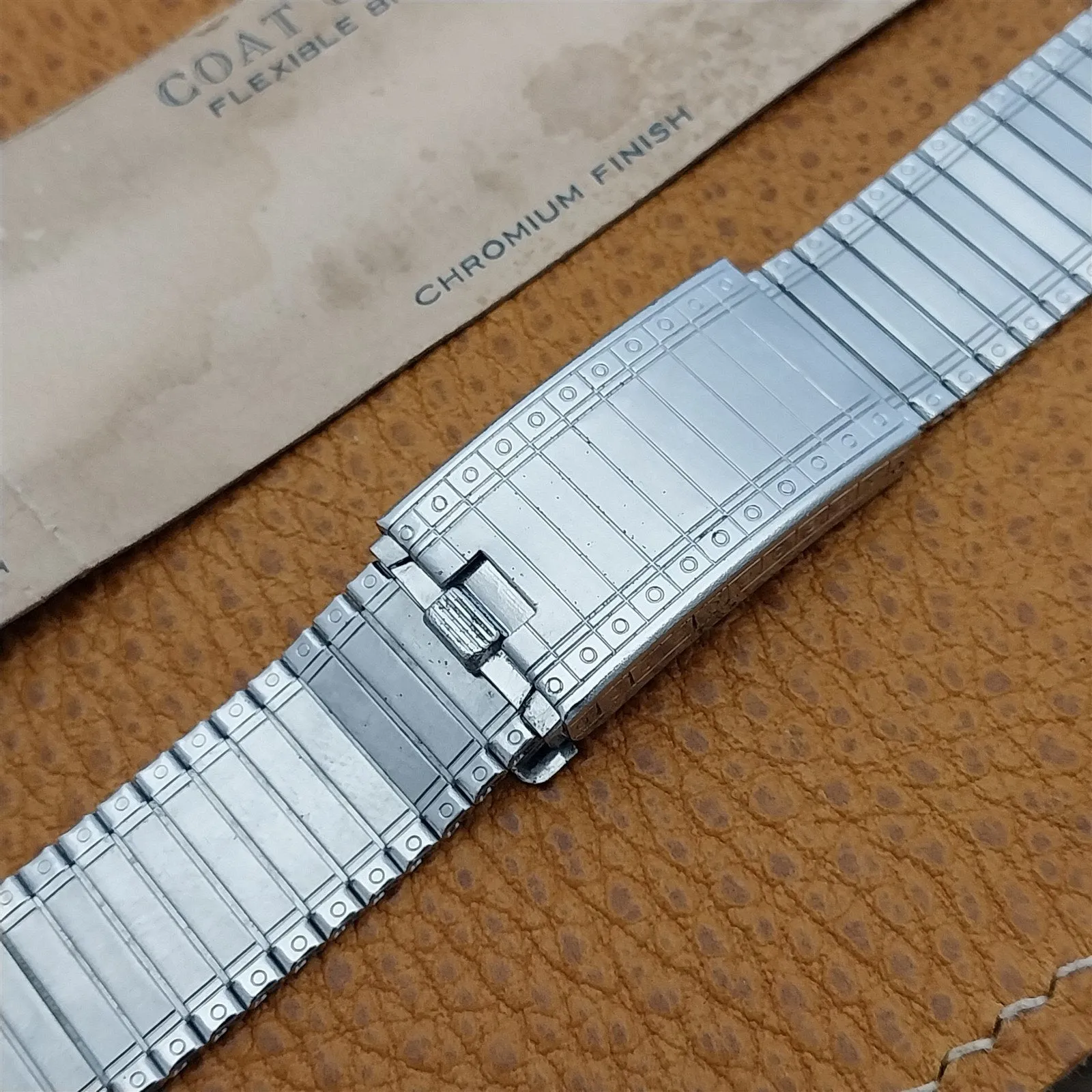 19mm 18mm 1920s-1930s Chrome Plated Art Deco Coat of Mail Vintage Watch Band