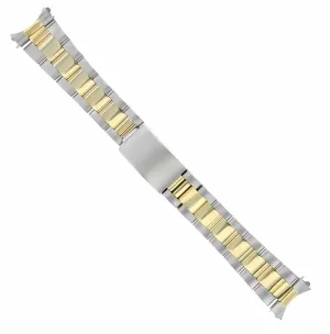 19MM OYSTER WATCH BAND FOR ROLEX OYSTER PERPETUAL 15037 15038 15053 15200 T/TONE