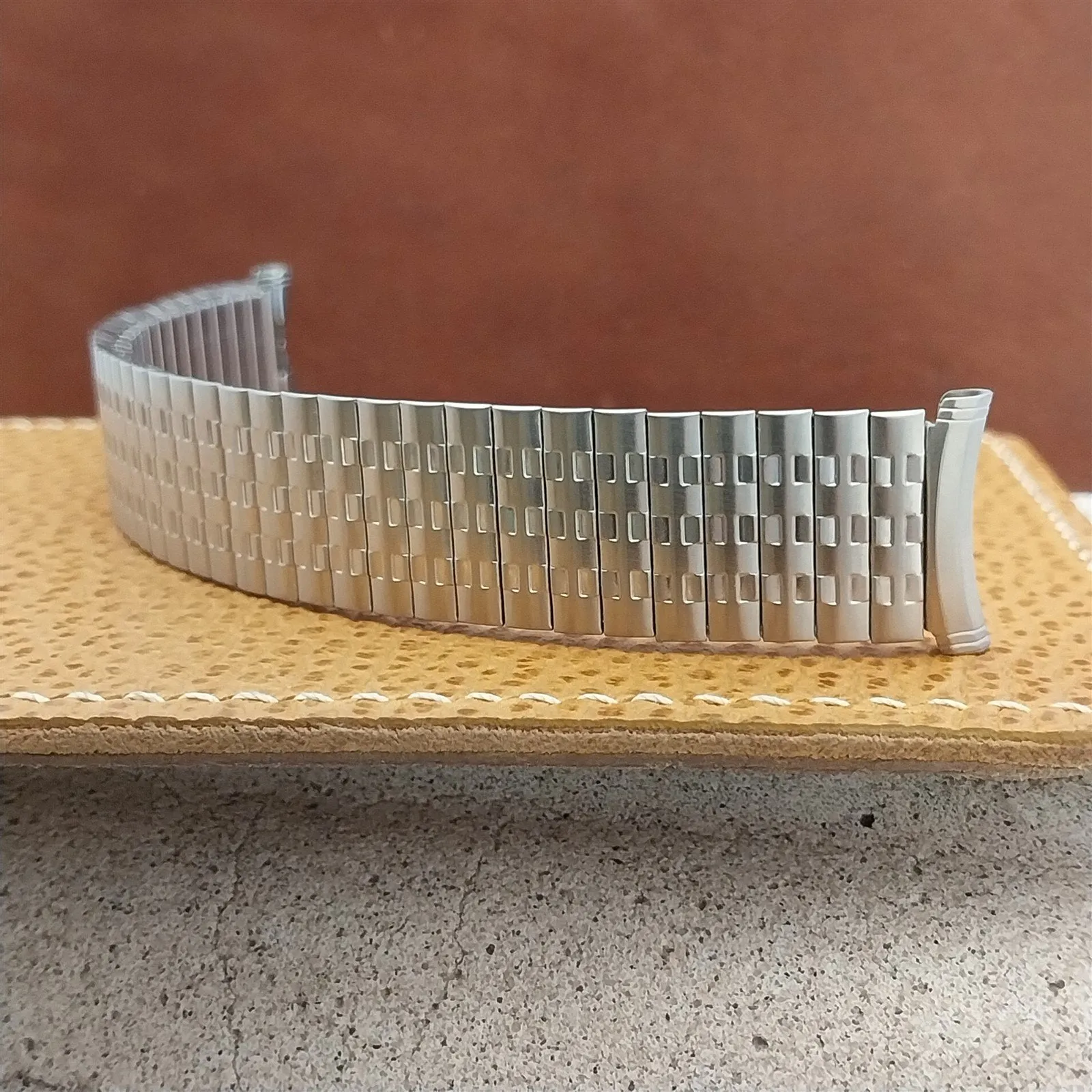 19mm Speidel Radial Wide Brushed Stainless Steel Unused 1970s Vintage Watch Band