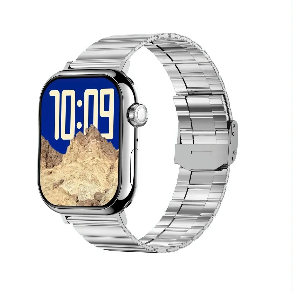 2.04 Inch Colour Screen Smart Watch Steel Strap Support Bluetooth Call