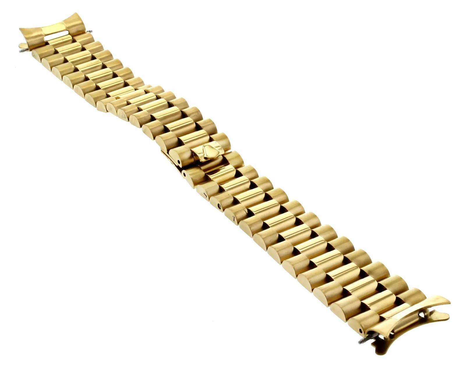 20MM PRESIDENT STYLE WATCH BAND FOR 36MM ROLEX DATEJUST REMOVEABLE  END PIECE GOLD