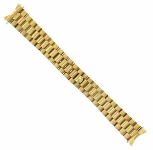 20MM PRESIDENT STYLE WATCH BAND FOR 36MM ROLEX DATEJUST REMOVEABLE  END PIECE GOLD