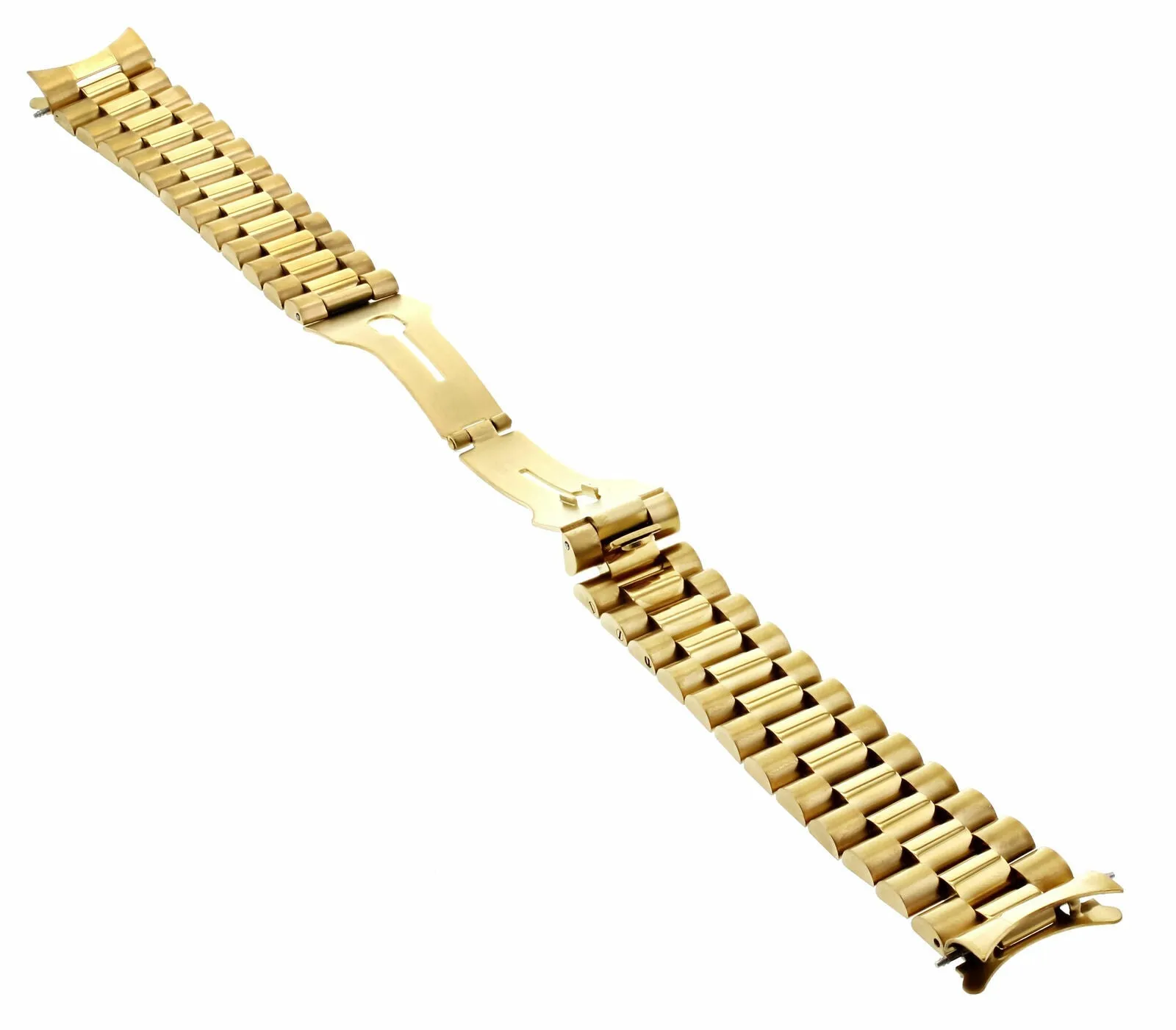 20MM PRESIDENT STYLE WATCH BAND FOR 36MM ROLEX DATEJUST REMOVEABLE  END PIECE GOLD