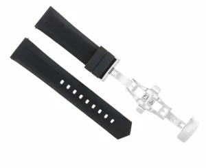 20MM RUBBER WATCH BAND STRAP DEPLOYMENT FOR TAG HEUER F1 AQUARACER CAC1110 SHINY