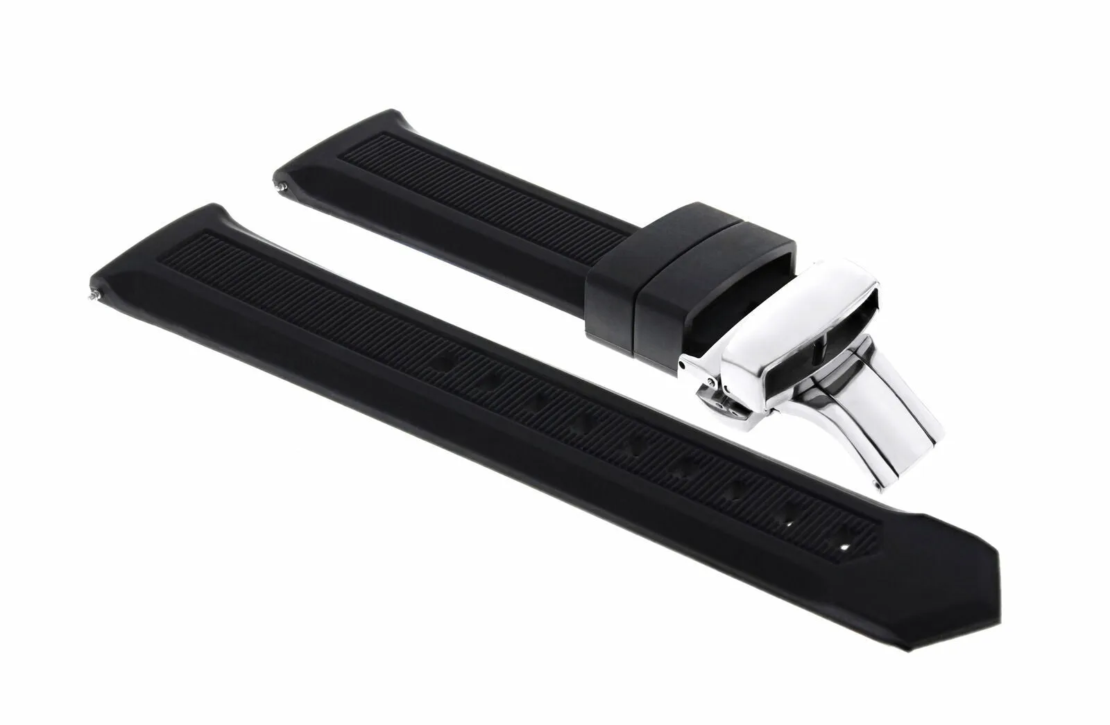 20MM RUBBER WATCH BAND STRAP DEPLOYMENT FOR TAG HEUER F1 AQUARACER CAC1110 SHINY