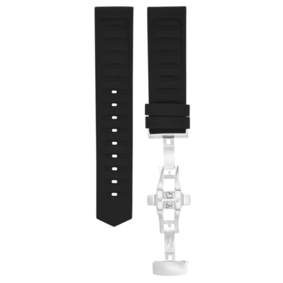 20MM RUBBER WATCH BAND STRAP DEPLOYMENT FOR TAG HEUER F1 AQUARACER CAC1110 SHINY