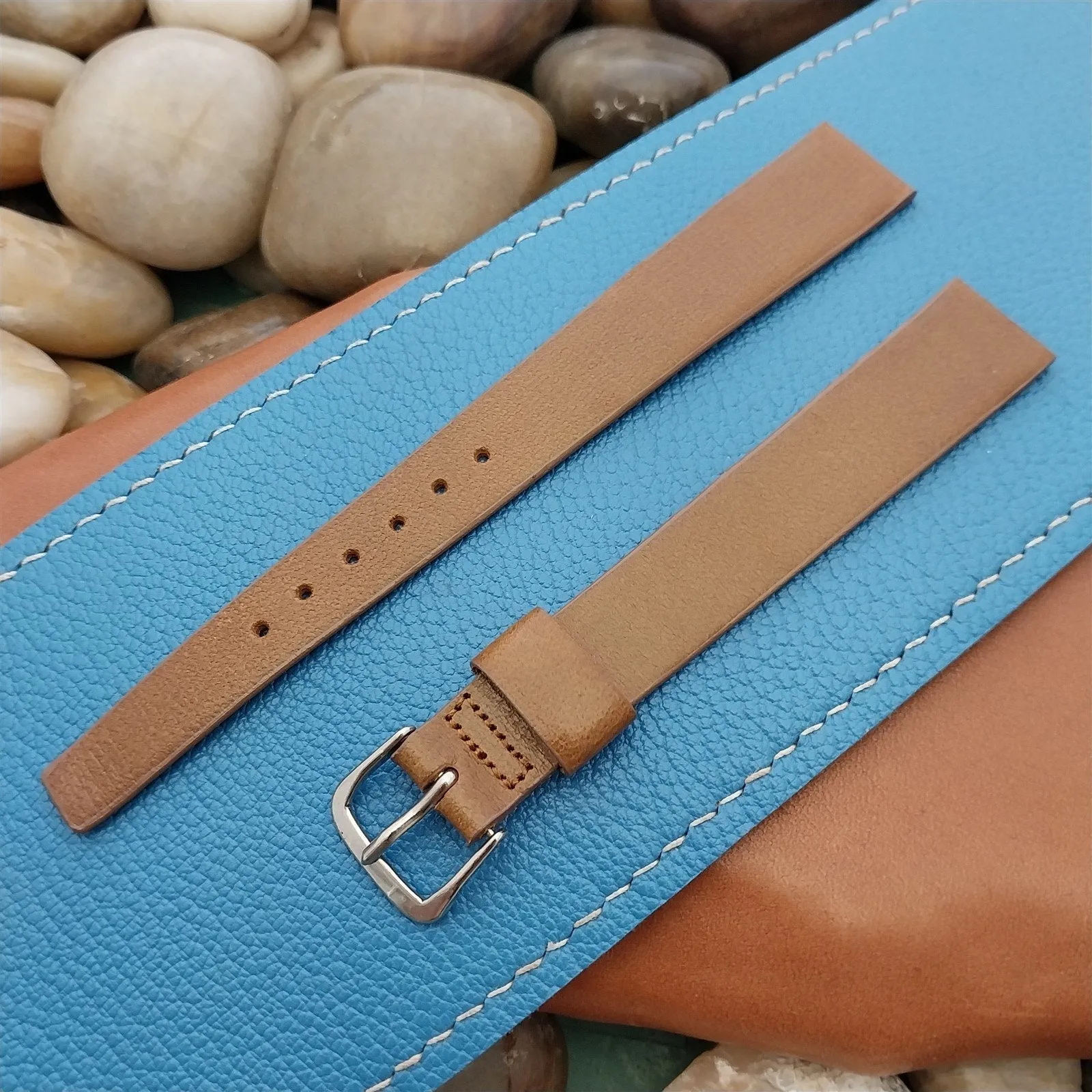 5/8" Kreisler Brown Saddle Leather Long Tapered nos 1960s Vintage Watch Band