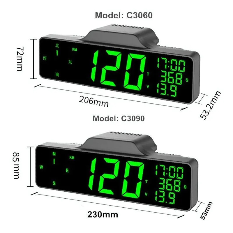 8 Inch Car Hud Gps Speedometer With Compass Multifunction Display