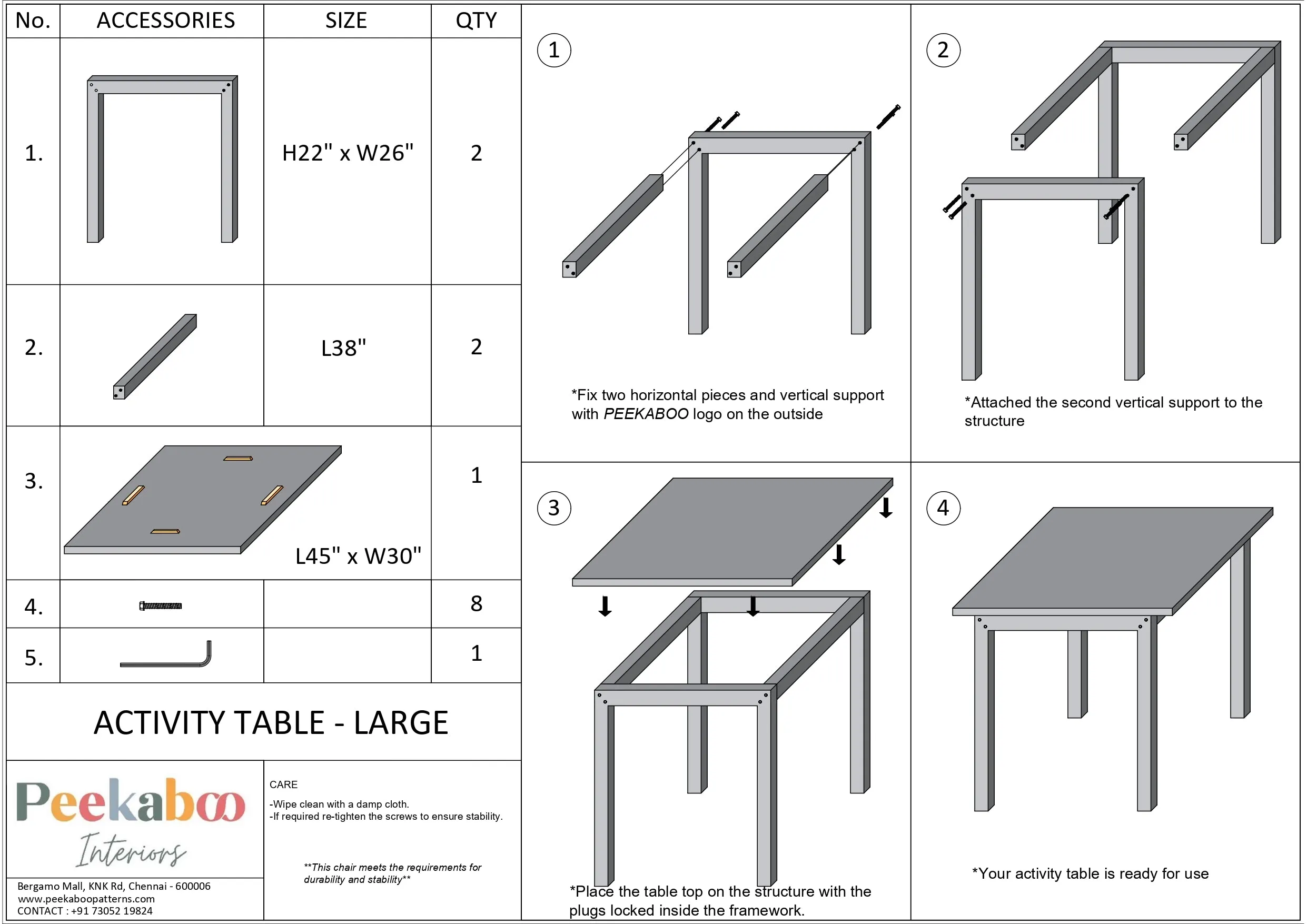 ACTIVITY TABLE (LARGE)