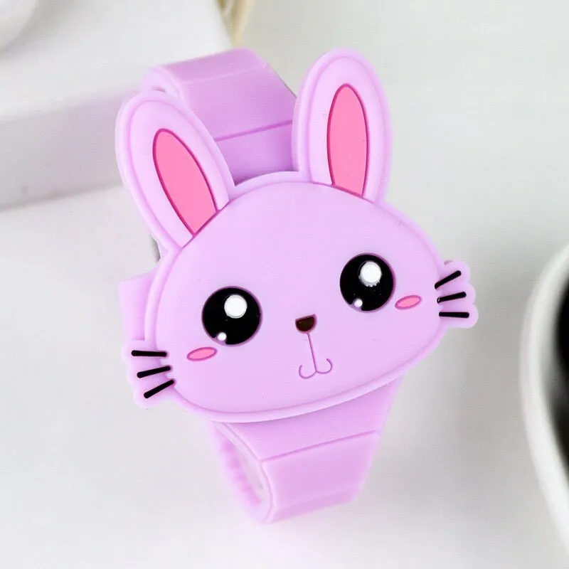 Adorable Cartoon Bunny Silicone LED Digital Watches for Kids