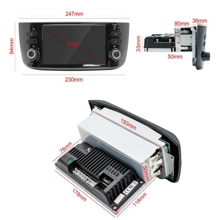 Android Navigation Bluetooth Fm Radio For Fiat Linea Punto Evo 2012-2015 1   32G Memory