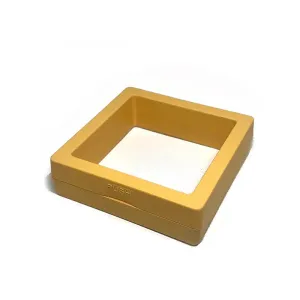 Anyhouz Jewelry Storage 10PCS Yellow Set 3D Floating Display Case Stands Holder Suspension Storage for Pendant Necklace Bracelet Ring Coin Pin Gift Jewelry Box 14x14cm