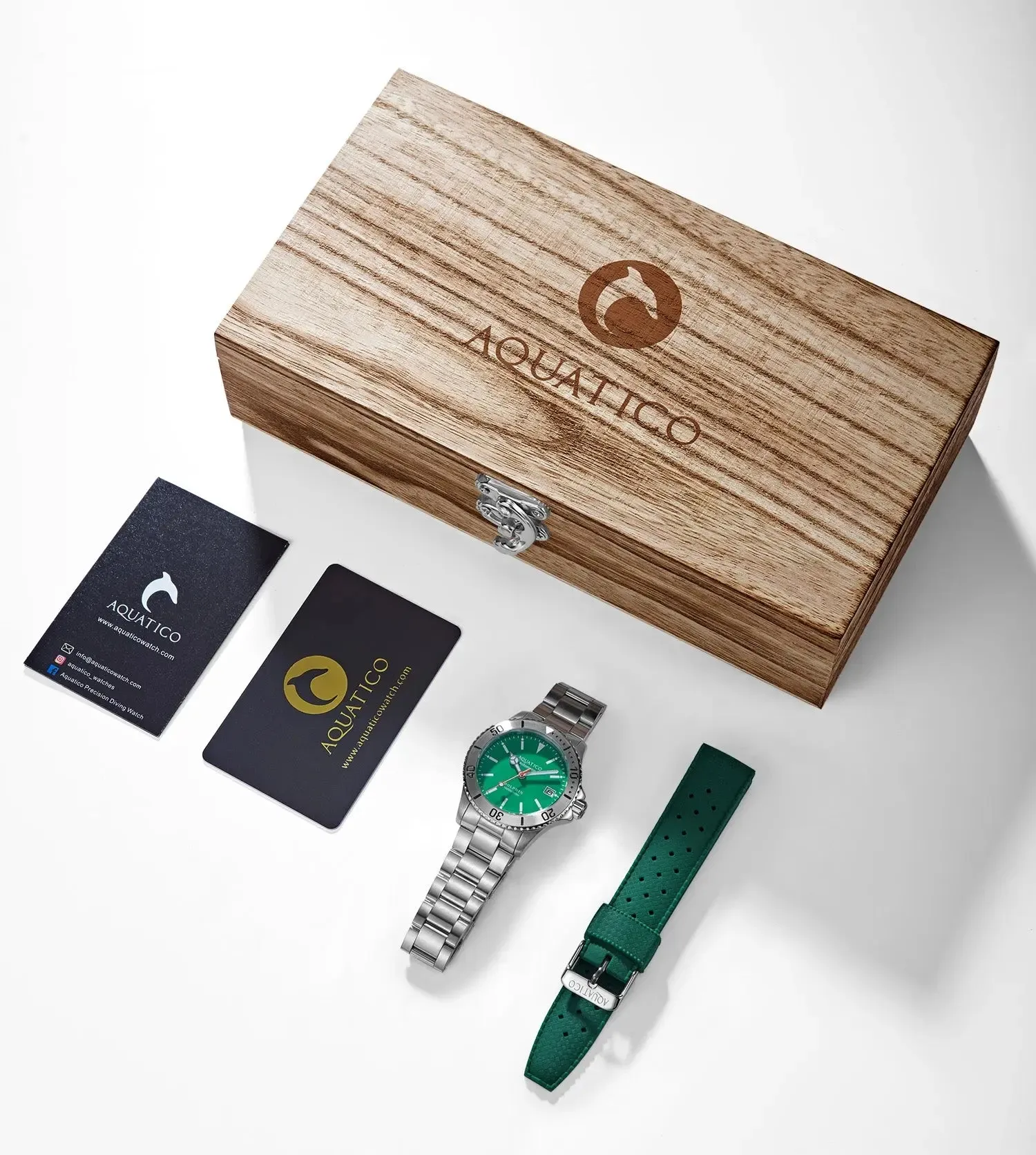 Aquatico Dolphin 38mm Dive Watch Green Dial (NH35)