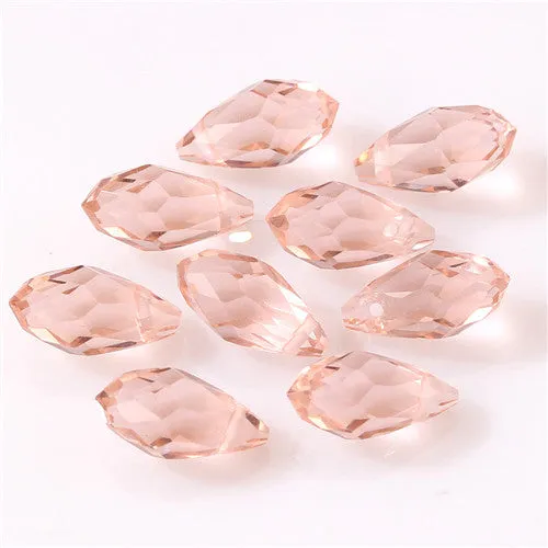 Austria AAA Mala Hole Glass Bead For Jewelry Making Bracelet DIY 6*12MM Pretty Shiny Briolette Crystal Bead Set Wholesale Z001