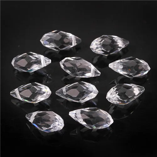 Austria AAA Mala Hole Glass Bead For Jewelry Making Bracelet DIY 6*12MM Pretty Shiny Briolette Crystal Bead Set Wholesale Z001