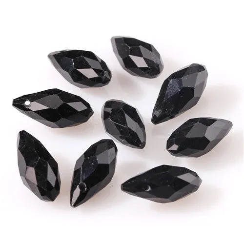 Austria AAA Mala Hole Glass Bead For Jewelry Making Bracelet DIY 6*12MM Pretty Shiny Briolette Crystal Bead Set Wholesale Z001