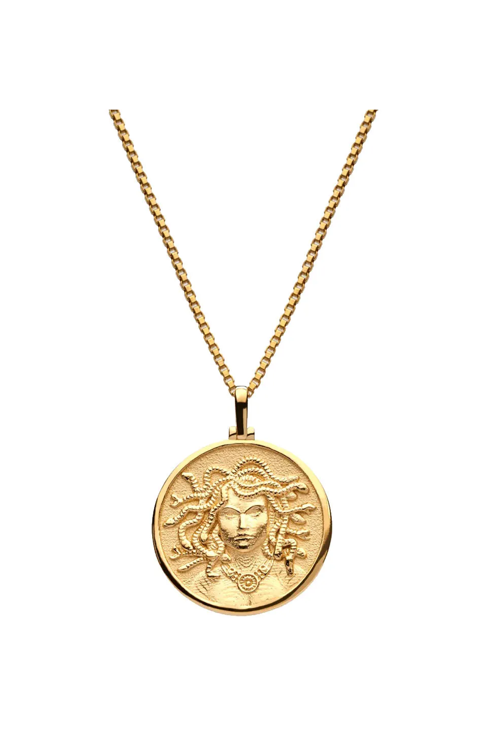 Awe Inspired Gold Medusa Necklace