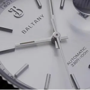 Baltany Watch for Men 36mm S4084 Silver NH35 Automatic Mechancial Movement 10Bar Waterproof Dress Watch