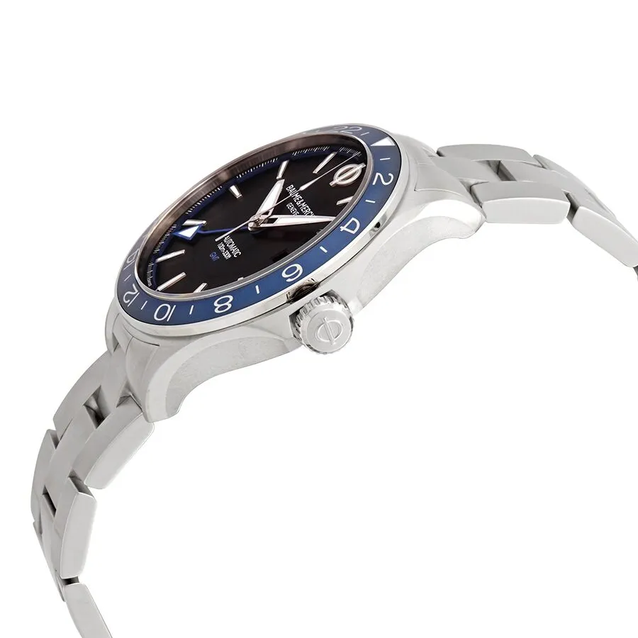 Baume et Mercier Clifton Club Automatic GMT Black Dial Men's Stainless Steel Watch 10487