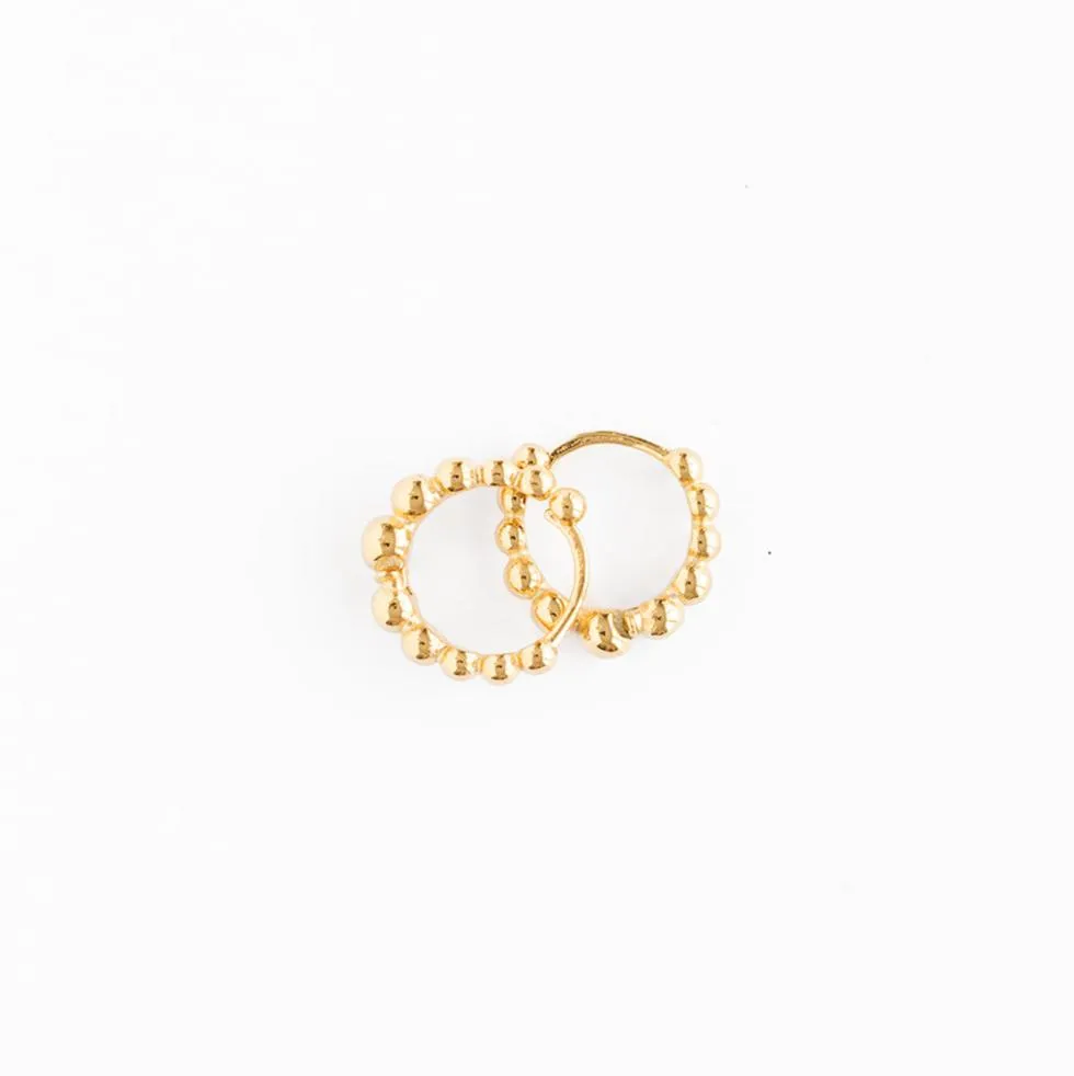 Beaded Huggie Hoop 11mm
