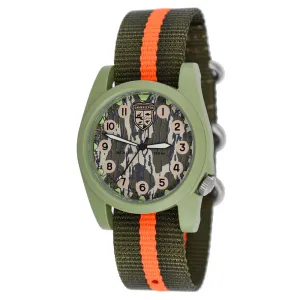 Bertucci Gamekeeper Unisex Defender Olive / Blaze Stripe Nylon Band Mossy Oak Bottomland Quartz Dial Watch - 13378