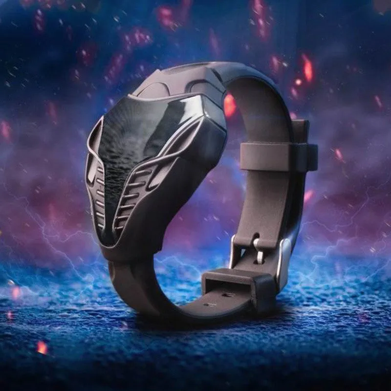 Black Color Men's LED Digital Watch Cobra Triangle Dial Silicone Sports Watches (Màu: màu đen)