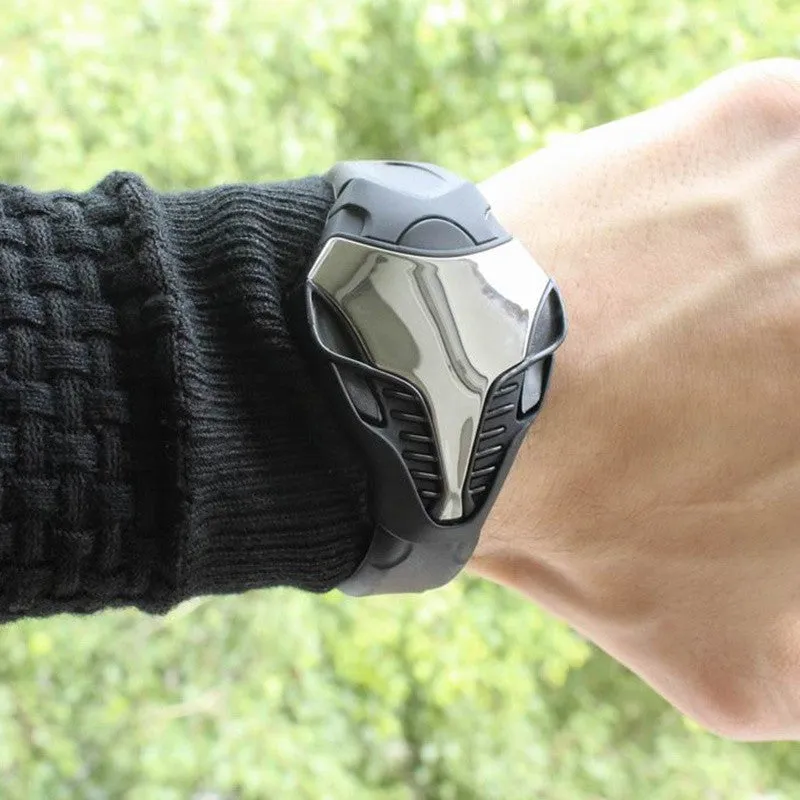 Black Color Men's LED Digital Watch Cobra Triangle Dial Silicone Sports Watches (Màu: màu đen)