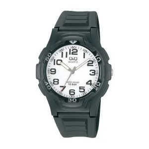 Black Q&Q Analog Kids Watch White Face