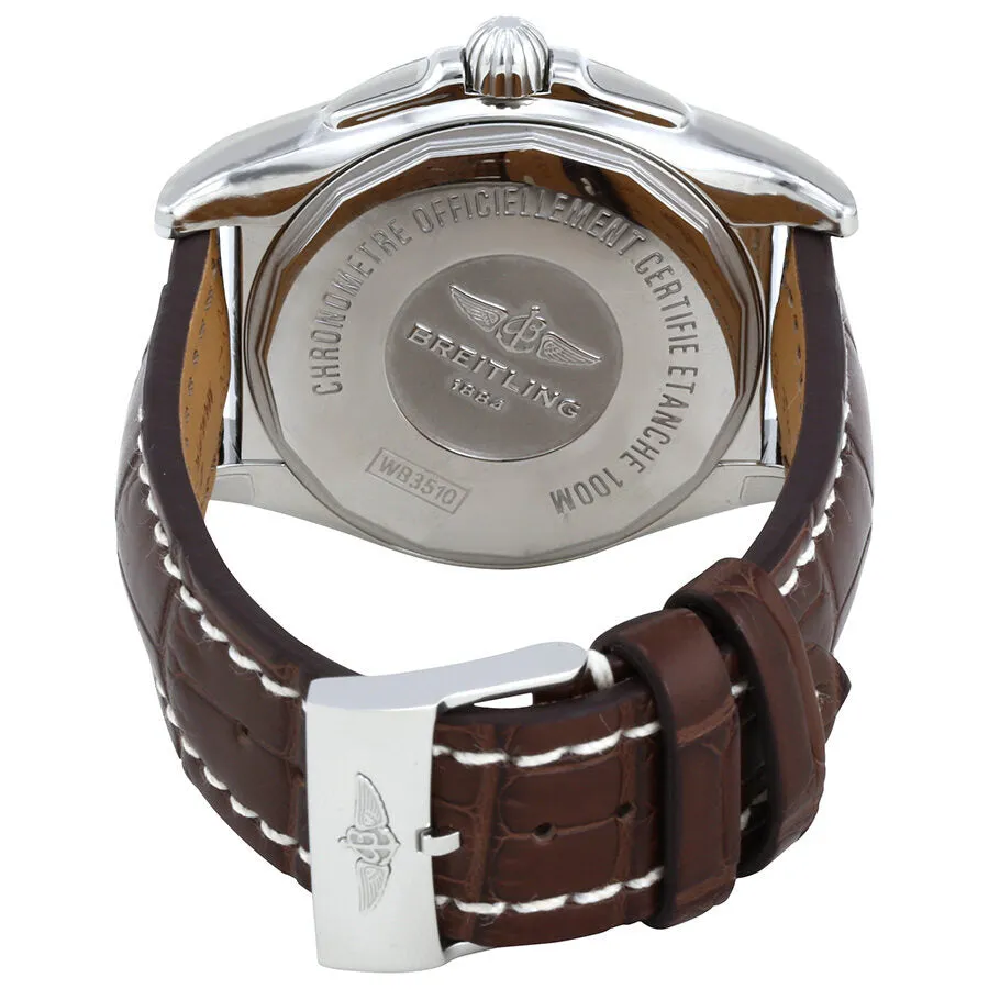 Breitling Galactic Unitime Black Dial Dark Brown Leather Men's Watch WB3510U4-BD94DBRCT WB3510U4-BD94-739P-A20BA.1