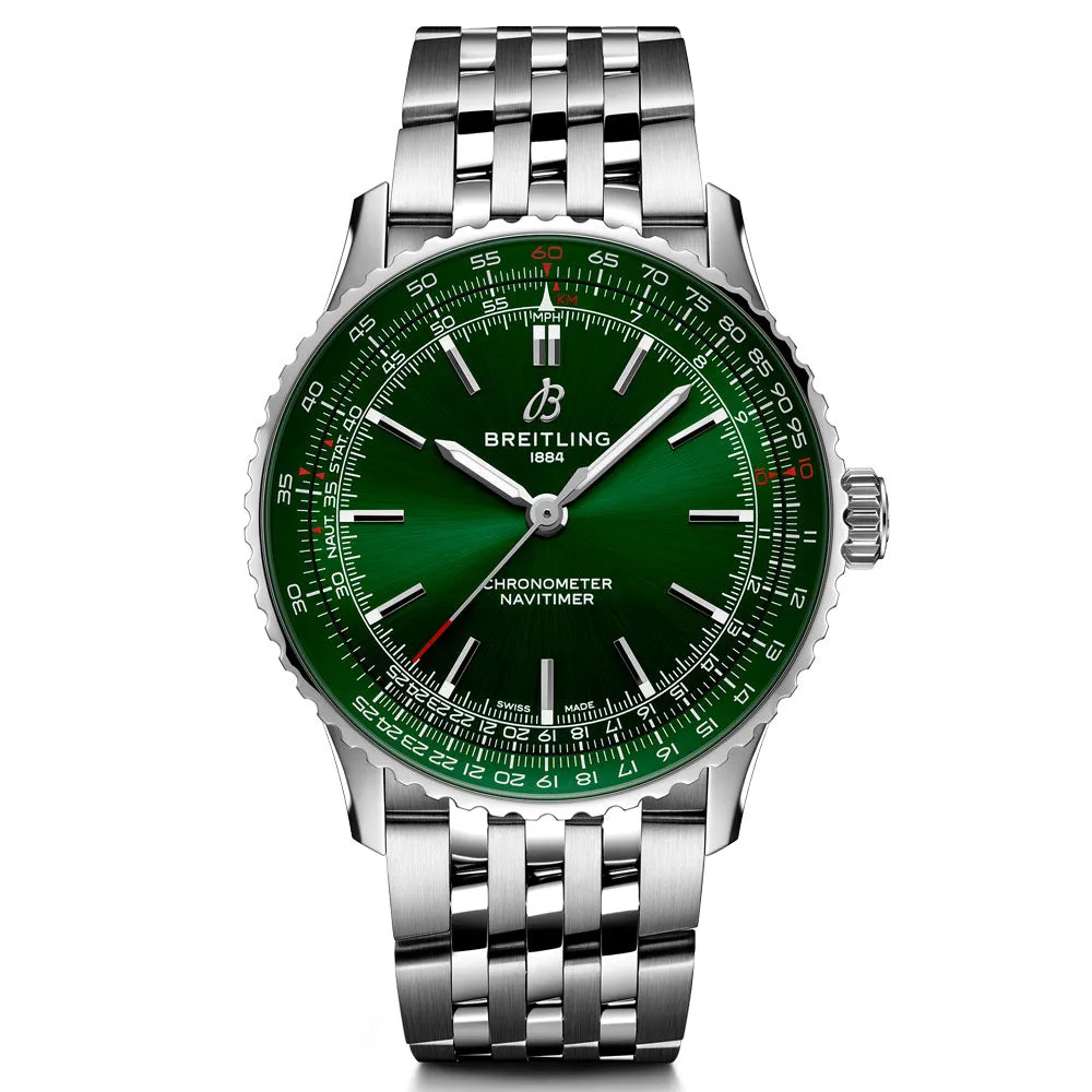 Breitling Navitimer 41mm Green Dial Automatic Gents Watch A17329371L1A1