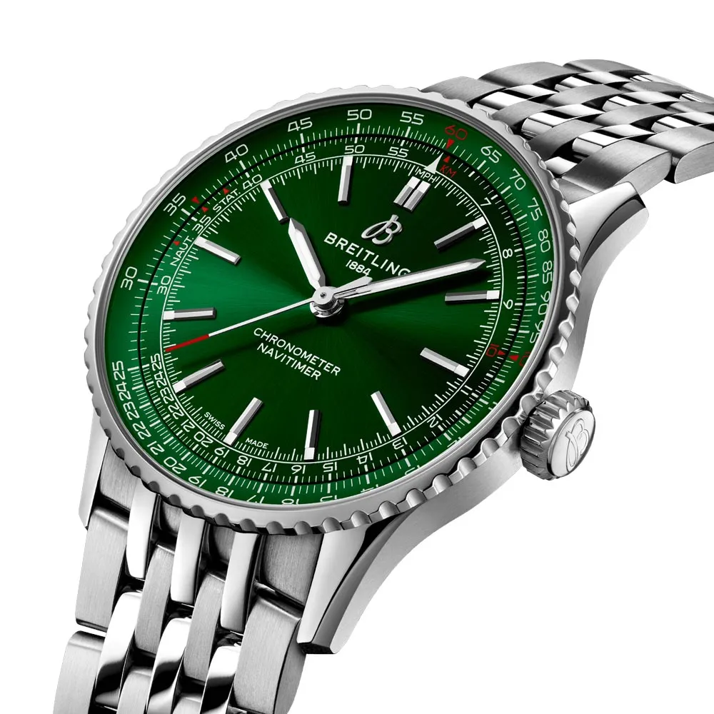 Breitling Navitimer 41mm Green Dial Automatic Gents Watch A17329371L1A1