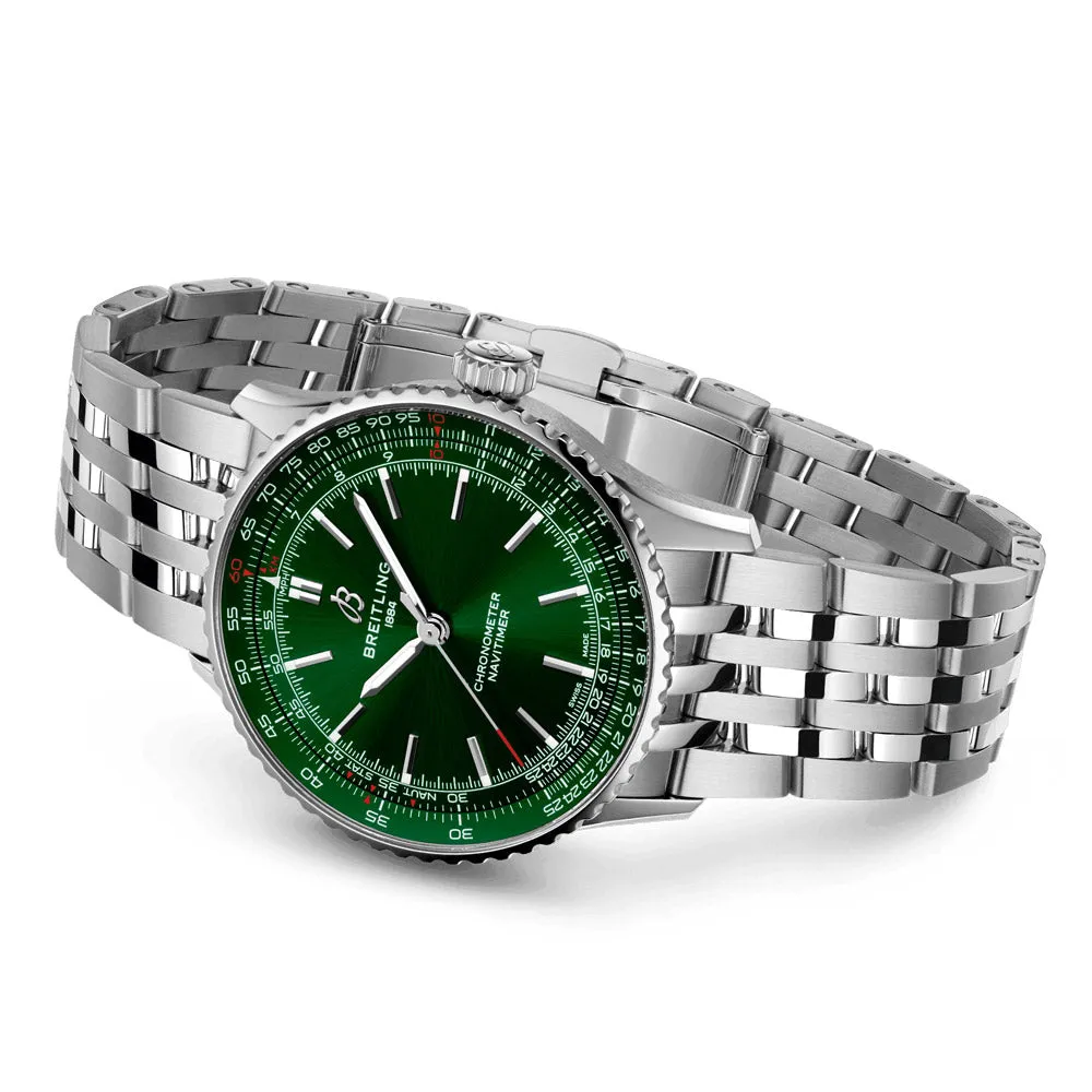 Breitling Navitimer 41mm Green Dial Automatic Gents Watch A17329371L1A1