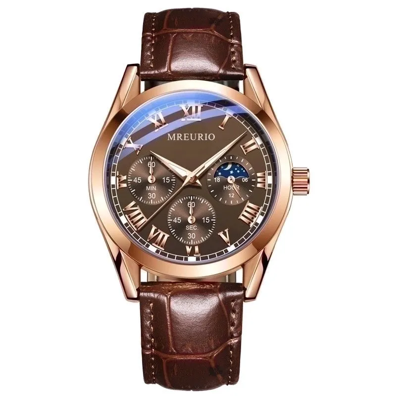 Business Simple Style Solid Color Buckle Quartz Men's Watches