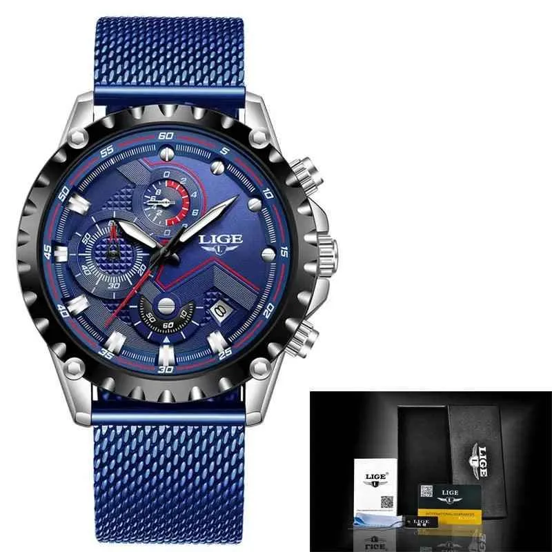 Business Simple Watch SCWTY41 Luxury Blue Stainless Steel Quartz