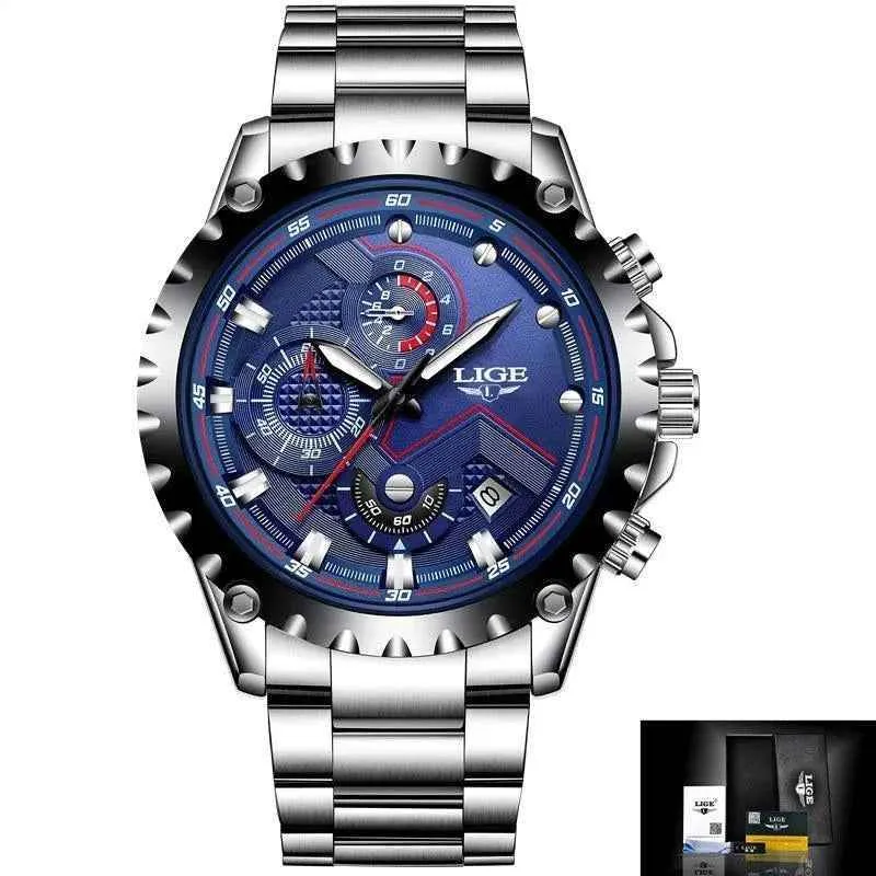 Business Simple Watch SCWTY41 Luxury Blue Stainless Steel Quartz