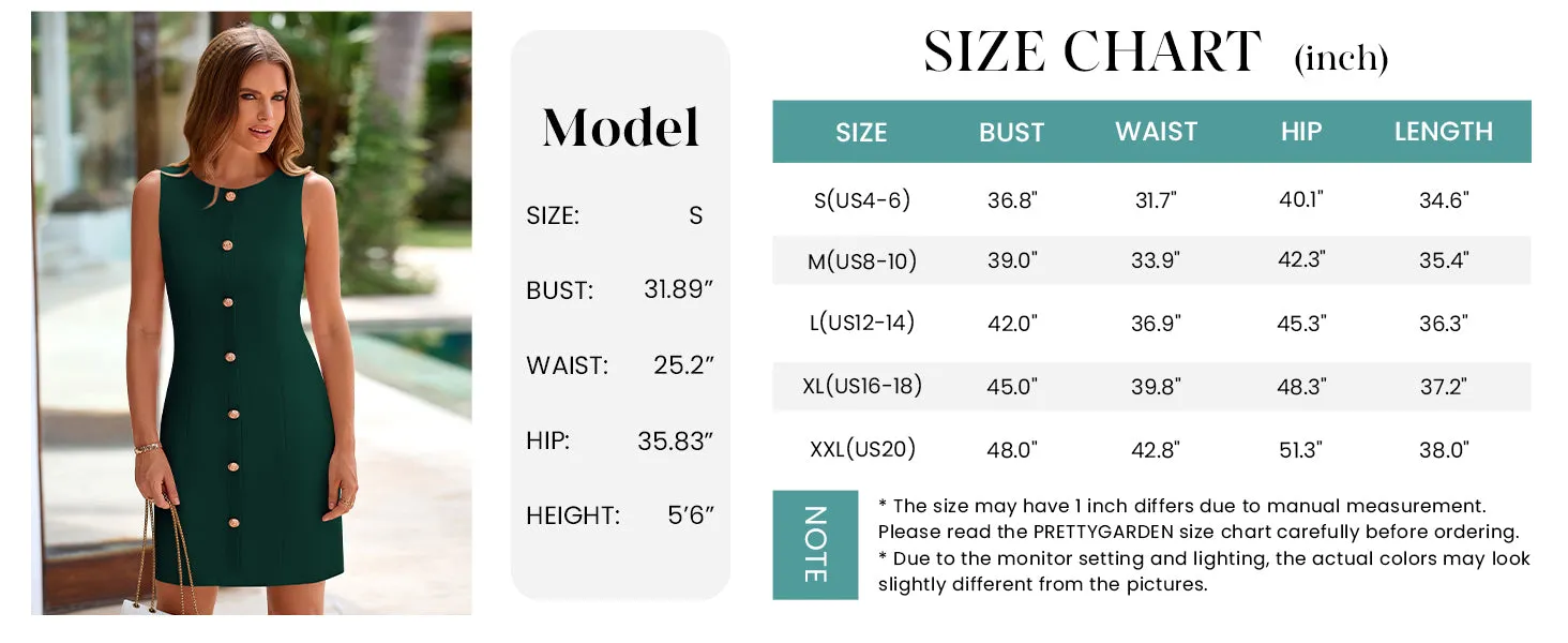 Business Sleeveless Button Down Elegant Work Office Formal Short Dresses