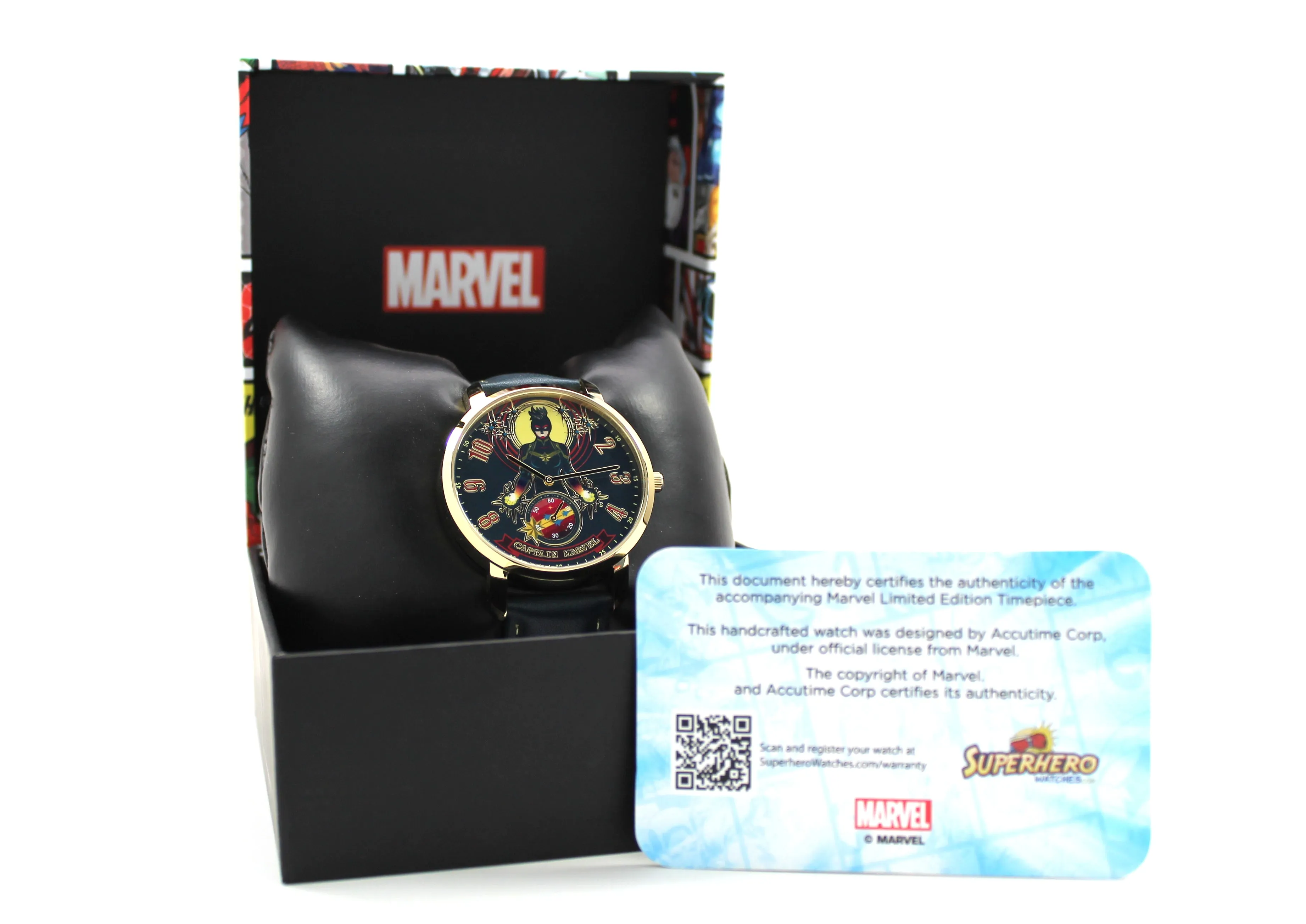 Captain Marvel Carol Danvers Genuine Leather Men's or Women's Infinity War Movie Avengers Watch (CPM5003)