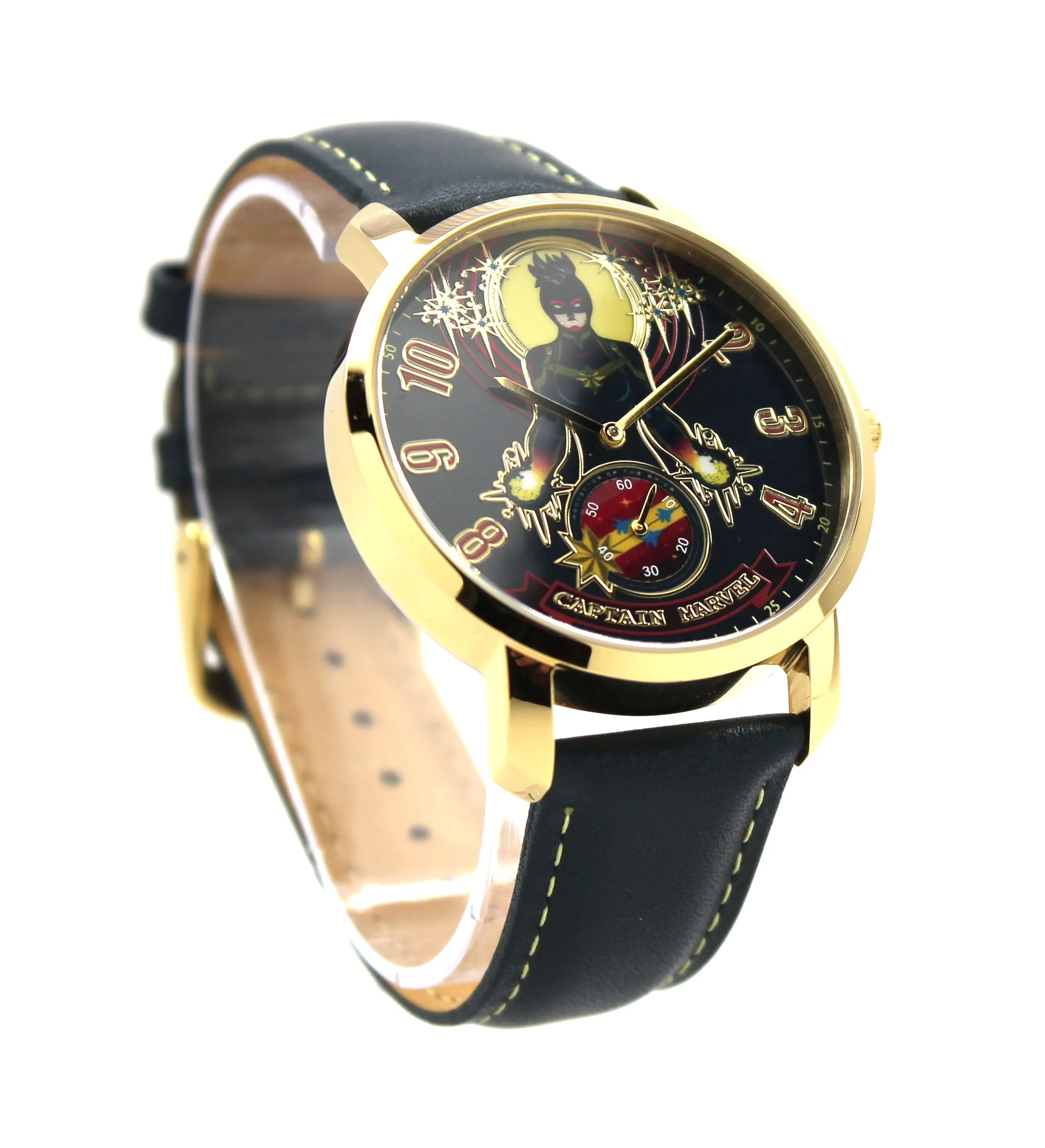 Captain Marvel Carol Danvers Genuine Leather Men's or Women's Infinity War Movie Avengers Watch (CPM5003)