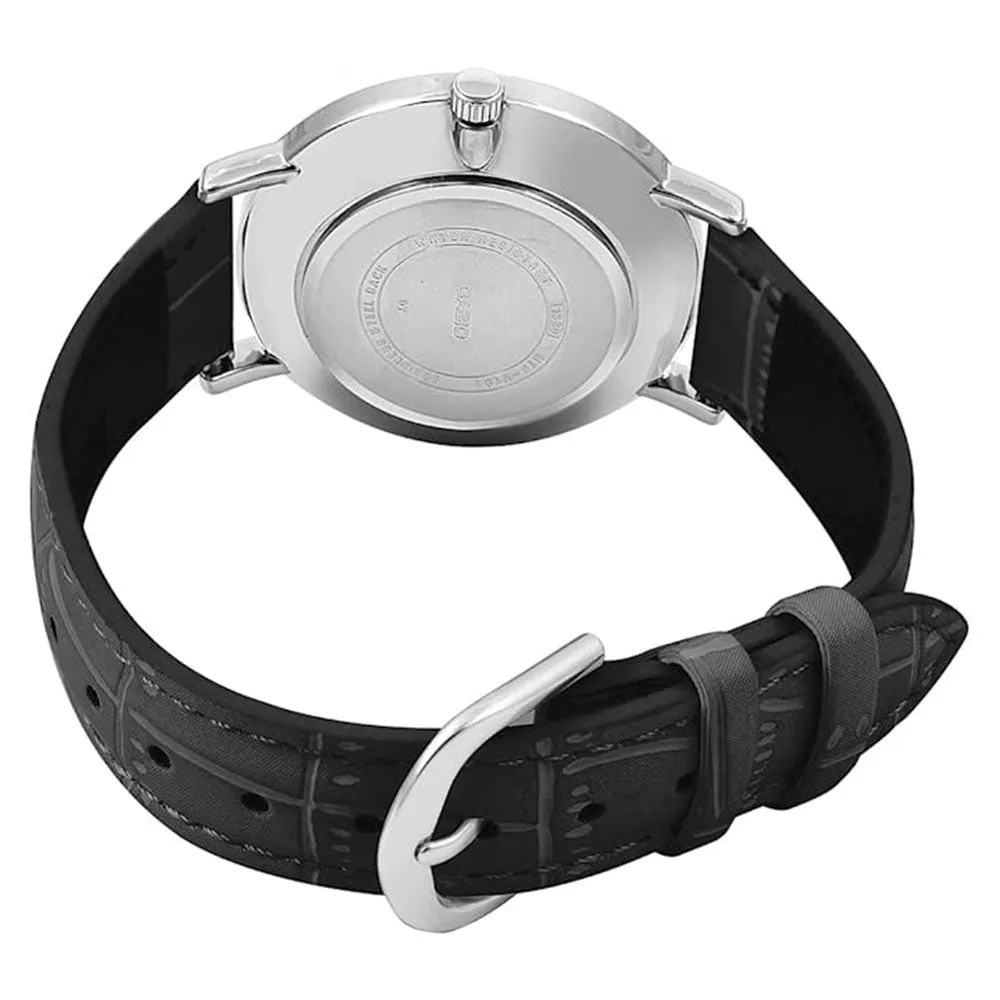 Casio Men's Black Dial Leather Band Analog Quartz Watch - MTP-VT01L-1BUDF