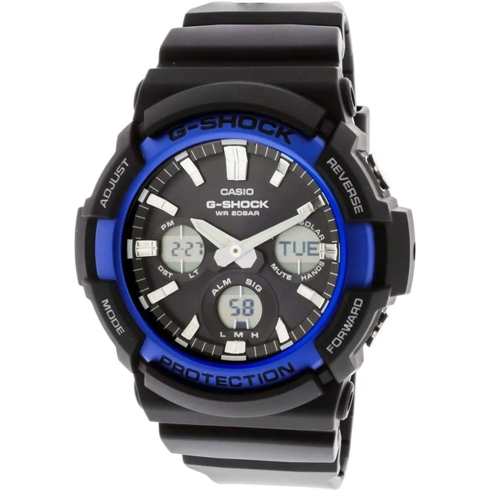 Casio Men's G-Shock Black Resin Band Standard Analog-Digital Dial Tough Solar Watch - GAS-100B-1A2CR