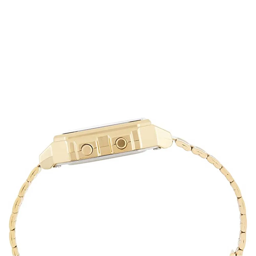 Casio Men's Gray Dial Gold Stainless Steel Band with World Time Quartz Watch - A500WGA-1DF