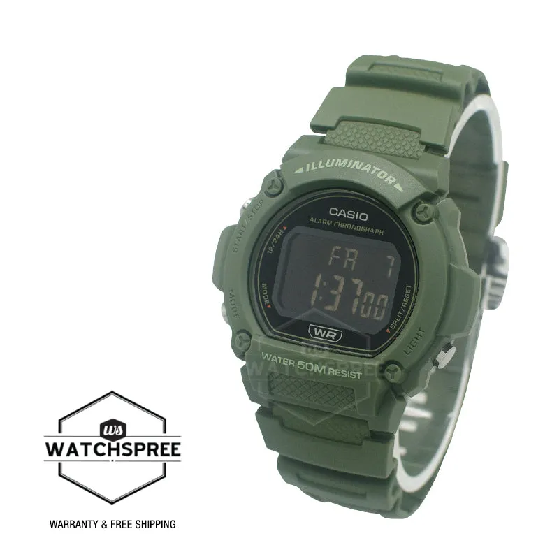 Casio Standard Sporty Digital Watch W219HC-3B W-219HC-3B