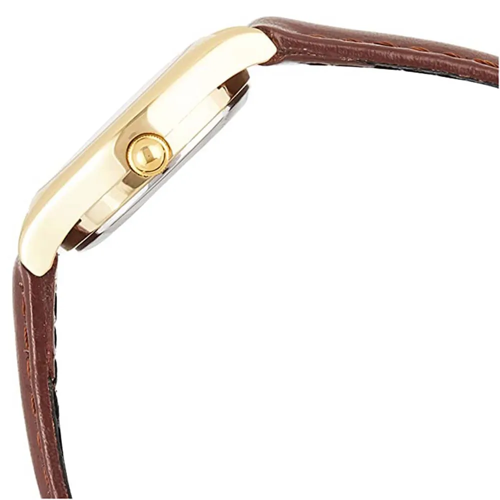 Casio Women's White Dial Brown Leather Band Japanese Quartz Watch - LTP-1094Q-7B9RDF
