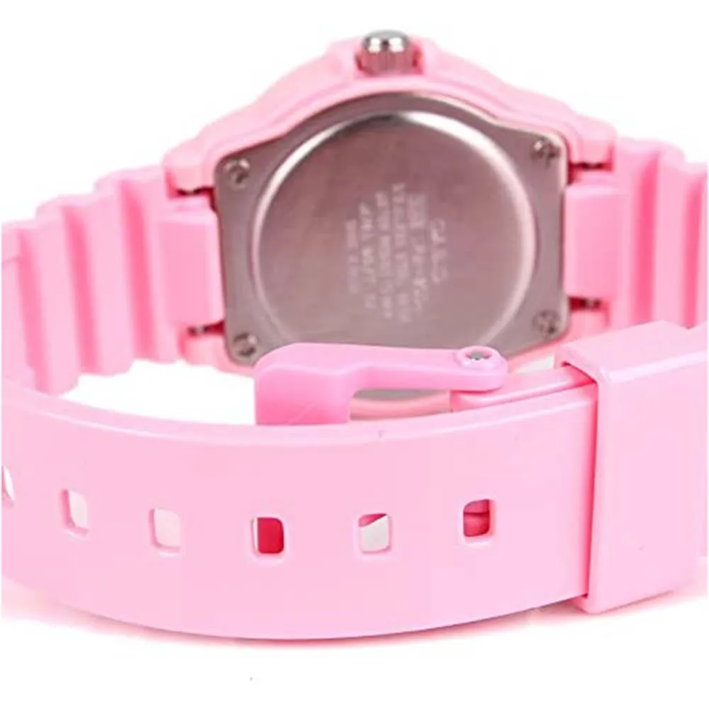 Casio Women's White Dial Pink Plastic Band Quartz Watch - LRW-200H-4B2VDF