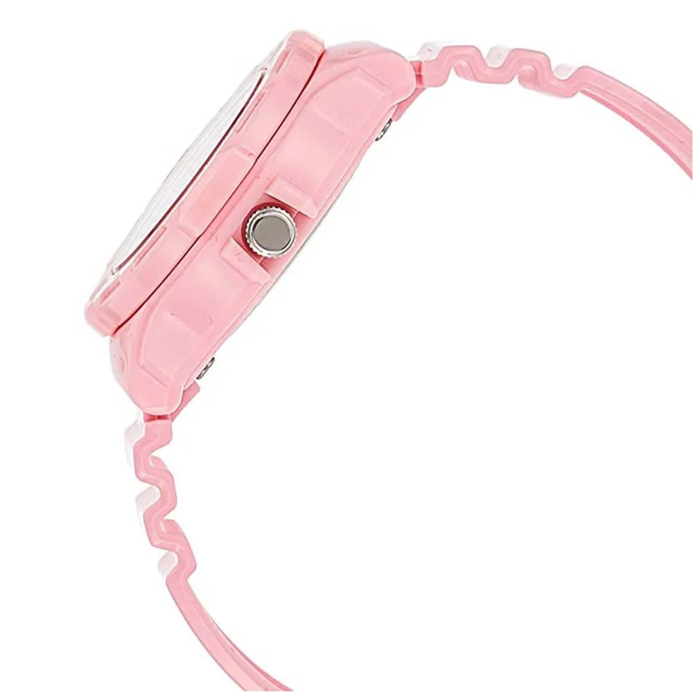 Casio Women's White Dial Pink Plastic Band Quartz Watch - LRW-200H-4B2VDF